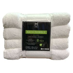 Member's Mark Commercial-Grade Hospitality Bath Towels, 8-Pack, White